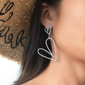 Long Heart Earrings